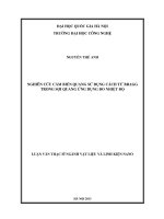 Luận văn Thạc sĩ Vật liệu và linh kiện nano: Nghiên cứu cảm biến quang sử dụng cách tử Bragg trong sợi quang ứng dụng đo nhiệt độ