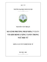 So sánh phương pháp HPLC và UV   VIS khi định lượng tanin trong ngũ bội tử