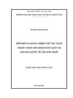 Đổi mới và hoàn thiện thủ tục xuất nhập cảnh cho khách du lịch tại sân bay quốc tế tân sơn nhất  luận văn ths  du lịch 
