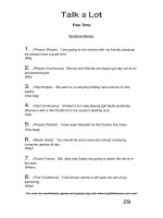 talk a lot 1 sentence blocks free time 