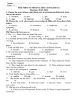 Kiểm tra 1 tiết HKI tiếng anh lớp 11 