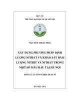 Xây dựng phương pháp định lượng và khảo sát hàm lượng nitrit và nitrat trong một số mẫu rau tại hà nội