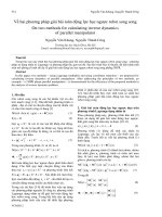 Proceedings VCM 2012 78 về hai phương pháp giải bài toán động lực học ngược robot song song 