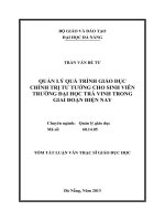 Quản lý quá trình giáo dục chính trị tư tưởng cho sinh viên trường đại học trà vinh trong giai đoạn hiện nay