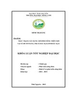 Thực trạng xây dựng mô hình nông thôn mới tại xã huyềntụng   thị xã bắc kạn   tỉnh bắc kạn