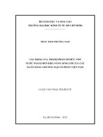 Luận văn thạc sĩ  2015 tác ĐỘNG của THANH PHẦN sở hữu vốn nước NGOÀI đến KHẢ NĂNG SINH lời của các NGÂN HÀNG TMCP VIỆT NAM 