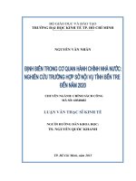 Luận văn thạc sĩ  2015 định biên trong cơ quan hành chính nhà nước nghiên cứu trường hợp sở nội vụ tỉnh bến tre đến năm 2020 