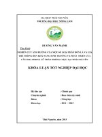 Nghiên cứu ảnh hưởng của một số loại phân bón lá và giá thể trồng đến khả năng sinh trưởng và phát triển của cây hoa phong lữ thảo trồng chậu tại thái nguyên