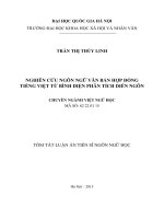 Tóm tắt luận án tiến sĩ nghiên cứu ngôn ngữ văn bản hợp đồng tiếng việt từ bình diện phân tích diễn ngôn của NCS trần thị thùy linh 