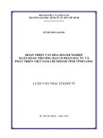 Luận văn thạc sĩ hoàn thiện văn hóa doanh nghiệp ngân hàng thương mại cổ phần đầu tư và phát triển việt nam  chi nhánh tỉnh vĩnh long 