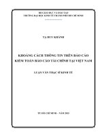 Luận văn thạc sĩ khoảng cách thông tin trên báo cáo kiểm toán báo cáo tài chính tại việt nam 