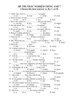 ĐỀ ôn THI ANH 7 