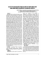 CÁC yếu tố LIÊN QUAN đến tử VONG SAU điều TRỊ THUỐC KHÁNG VI rút TRONG NHÓM NGƯỜI lớn NHIỄM HIV tại KHÁNH hòa, năm 2011