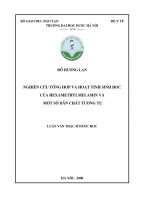 Nghiên cứu tổng hợp và hoạt tính sinh học của hexamethylmelamin và một số dẫn chất tương tự