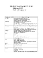 7 BẢNG QUI CÁCH MAY sản PHẨM 