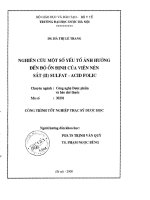 Nghiên cứu một số yếu tố ảnh hưởng đến độ ổn định của viên nén sắt sulfat acidfolic