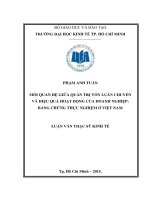 Luận văn thạc sĩ  2015 mối quan hệ giữa quản trị vốn luân chuyển và hiệu quả hoạt động của doanh nghiệp bằng chứng thực nghiệm ở việt nam 