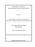 Luận văn thạc sĩ giải pháp nâng cao năng lực cạnh tranh cho công ty TNHH may mặc khang thịnh đến năm 2020 