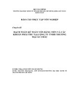 HẠCH TOÁN kế TOÁN vốn BẰNG TIỀN và các KHOẢN PHẢI THU tại CỘNG TY TNHH THƯƠNG mại âu CHÂU