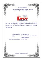 PHẦN mềm  QUẢN lý văn bản và hồ sơ CÔNG VIỆC của sở THÔNG TIN  TRUYỀN THÔNG THÁI BÌNH