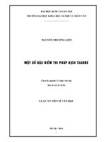 Một số đặc điểm thi pháp kịch tagore luận án TS 