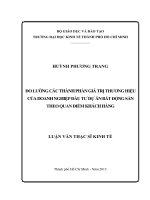 Luận văn thạc sĩ  2015 đo lường các thành phần giá trị thương hiệu của doanh nghiệp đầu tư dự án bất động sản theo quan điểm của khách hàng 