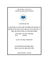 Luận văn thạc sĩ  2015 ảnh hưởng của hạn chế tài chính lên mối quan hệ phi tuyến giữa quản trị vốn luân chuyển và hiệu quả hoạt động của doanh nghiệp 