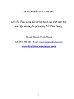 Nghiên cứu khoa học các yếu tố tác động đến sự hài lòng của sinh viên khi học tập, rèn luyện tại trường đại học tiền giang