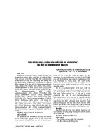 THEO dõi sự NHẠY, KHÁNG hóa CHẤT của AN EPIROTICUS tại một số điểm MIỀN tây NAM bộ