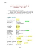 CHƯƠNG TRÌNH TÍNH TOÁN THIẾT kế dầm SUPER t BTCT dưl