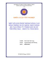 Một số giải pháp nhằm nâng cao hoạt động xuất khẩu mặt hàng đá tại công ty TNHH sản xuất thương mại   dịch vụ thái bảo 