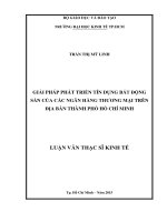 Giải pháp phát triển tín dụng bất động sản của các ngân hàng thương mại trên địa bàn thành phố hồ chí minh 