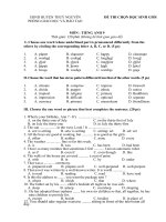 ĐỀ ôn THI TIẾNG ANH 9 LUYỆN HSG 