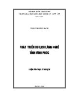 Luận văn thạc sĩ  phát triển du lịch làng nghề tỉnh vĩnh phúc 