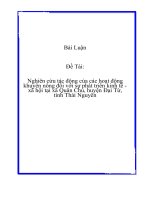 Nghiên cứu tác động của các hoạt động khuyến nông đối với sự phát triển kinh tế  xã hội tại xã quân chu