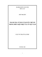 Thanh tra về bảo vệ quyền trẻ em trong điều kiện hiện nay ở việt nam 