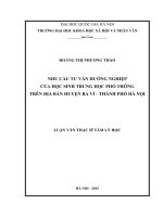 Luận văn thạc sĩ nhu cầu tư vấn hướng nghiệp của học sinh trung học phổ thông trên địa bàn huyện ba vì, thành phố hà nội 