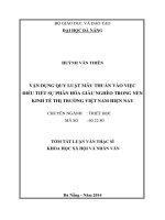 Vận dụng quy luật mâu thuẫn vào việc điều tiết sự phân hóa giàu nghèo trong nền kinh tế thị trường việt nam hiện nay