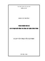 Trách nhiệm dân sự do vi phạm hợp đồng thi công xây dựng công trình 