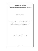 Luận văn thạc sĩ nghiên cứu lo âu và cách ứng phó của học sinh trung học cơ sở 