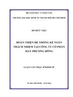 Luận văn thạc sĩ hoàn thiện hệ thống kế toán trách nhiệm tại công ty cổ phần may phương đông 