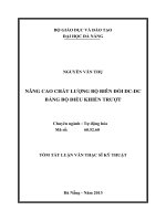 NÂNG CAO CHẤT LƯỢNG bộ BIÊN đổi DCDC BẰNG bộ điều KHIỂN TRƯỢT 