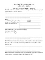 Đề cương ôn tập môn toán lớp 3 tham khảo 