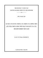 Luận văn thạc sĩ  2015 sự bất cân xứng trong tác động của dòng tiền lên sự thay đổi lượng tiền mặt năm giữ của các doanh nghiệp việt nam 