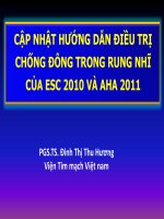 CẬP NHẬT HƯỚNG dẫn điều TRỊ CHỐNG ĐÔNG TRONG RUNG NHĨ CỦA ESC 2010 và AHA 2011