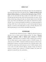 Nghiên cứu thiết kế và mô phỏng hệ thống tự động lưu và xuất kho thành phẩm tại công ty SVEAM