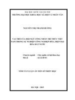 Tóm tắt luận án vai trò của đội ngũ công nhân trí thức việt nam trong sự nghiệp công nghiệp hóa, hiện đại hóa đất nước 