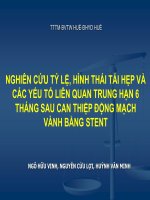 NGHIÊN cứu tỷ lệ, HÌNH THÁI tái hẹp và các yếu tố LIÊN QUAN TRUNG hạn 6 THÁNG SAU CAN THIỆP đ