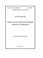 Nghiên cứu bào chế viên nén phối hợp artesunat và piperaquin