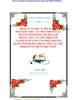 SÁNG KIẾN CÔNG TÁC CHỦ NHIỆM: MỘT SỐ TÌNH HUỐNG THƯỜNG GẶP  TRONG CÔNG TÁC CHỦ NHIỆM LỚP  VÀ MỘT SỐ KĨ NĂNG CẦN THIẼT KHI GIÀI QUYẼT TÌNH HUỐNG TRONG CÔNG TÁC CHÙ NHIỆM Ở CẤP TRUNG HỌC SƠ SỞ.